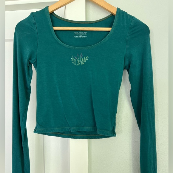 Purusha People Sacred Herbs Thumbhole Top, size small, long sleeve, green - Picture 3 of 5